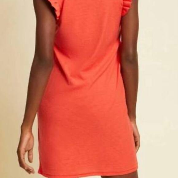 Nation LTD Steffi Mini Dress Size XS Red Flutter Sleeve Cotton - Picture 2 of 7